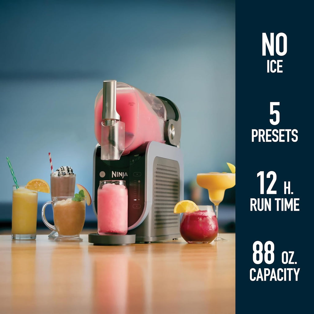 Ninja SLUSHi with RapidChill Technology, 88 oz. Frozen Drink & Slushie Machine, 5 Preset Programs, Margaritas, Frappés, and More, Premium Accents, Black, FS301