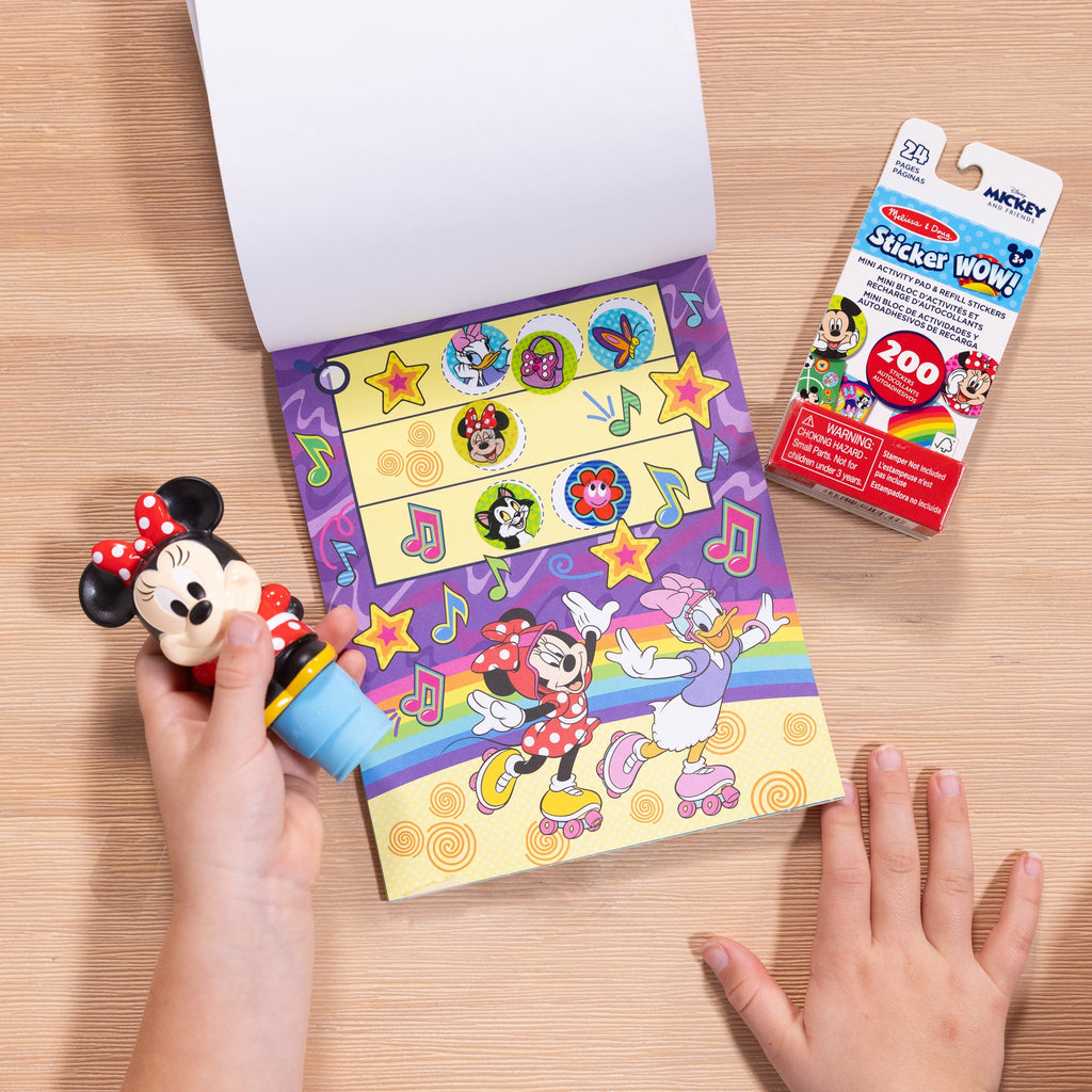 Sticker WOW!? Disney Minnie Mouse Bundle: Activity Pad & Sticker Stamper + Mini Activity Pad and 200 Refill Stickers