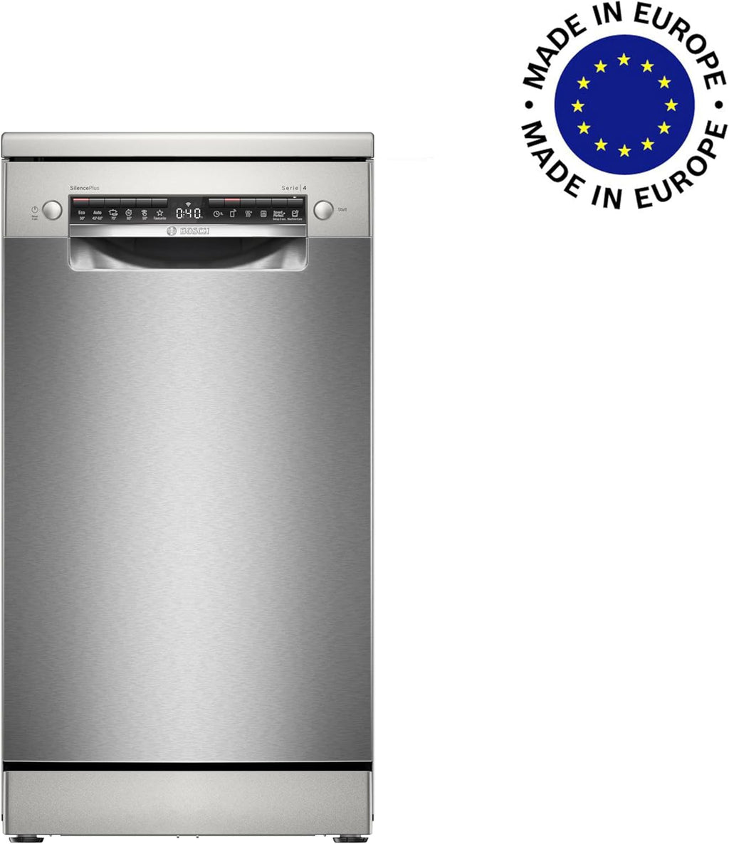 Bosch SPV2IKX10E Serie 2 Smarter Geschirrspüler vollintegriert, 45 cm breit, Besteckkorb, Extra Trocknen auf Knopfdruck, InfoLight roter Lichtpunkt am Boden, AquaStop Schutz gegen Wasserschäden, Weiß