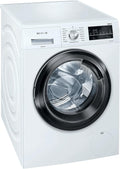 Siemens WM14G400 iQ500 Waschmaschine / 8kg / C / 1400 U/min/Outdoor Programm/varioSpeed Funktion/Nachlegefunktion/aquaStop, Wei/Schwarz