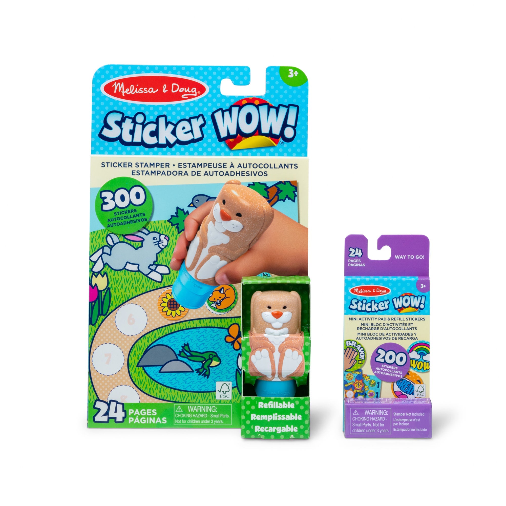 Sticker WOW!? Bunny Bundle: Activity Pad & Sticker Stamper + Mini Activity Pad and 200 Refill Stickers