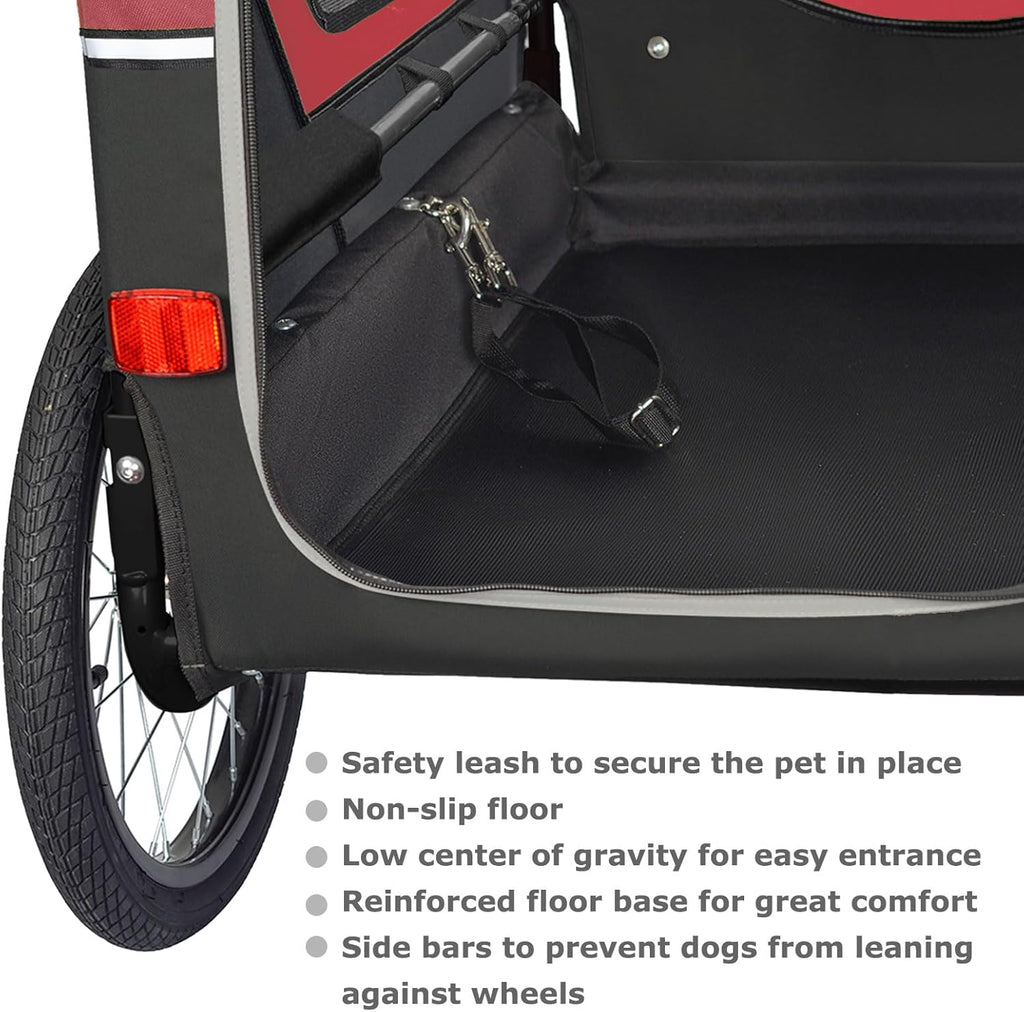Doggyhut S-Line XL Hundeanhänger & Hundebuggy mit Federung 2 in 1 Hunde Fahrradanhänger Jogger gefedert bis 45 kg