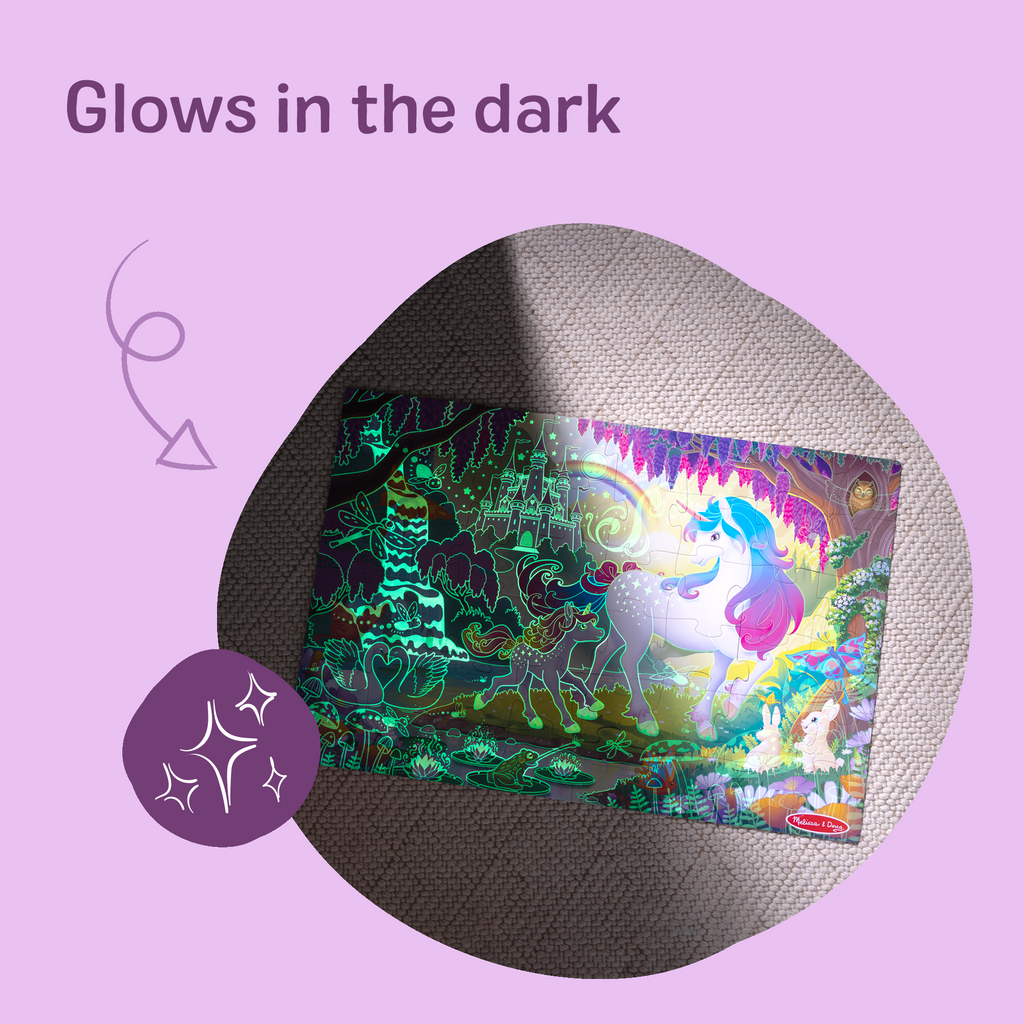 Glow-in-the-Dark Unicorn Floor Puzzle – 48 Pieces