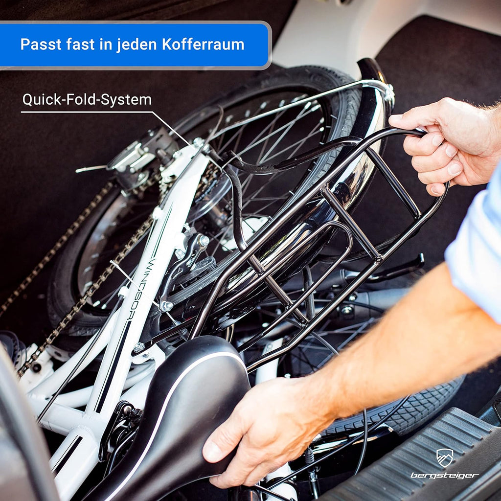 Bergsteiger Windsor 20 Zoll Faltrad, Klapprad, Shimano 6 Gang-Schaltung, LED Batterie-Licht, Quick-Fold-System, Klappfahrrad