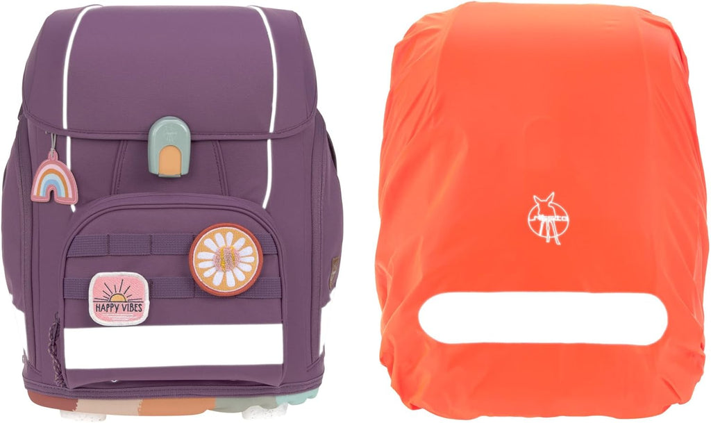 LÄSSIG 7-teiliges Schulranzen Set Kinder/School Set Boxy Unique Schwarz