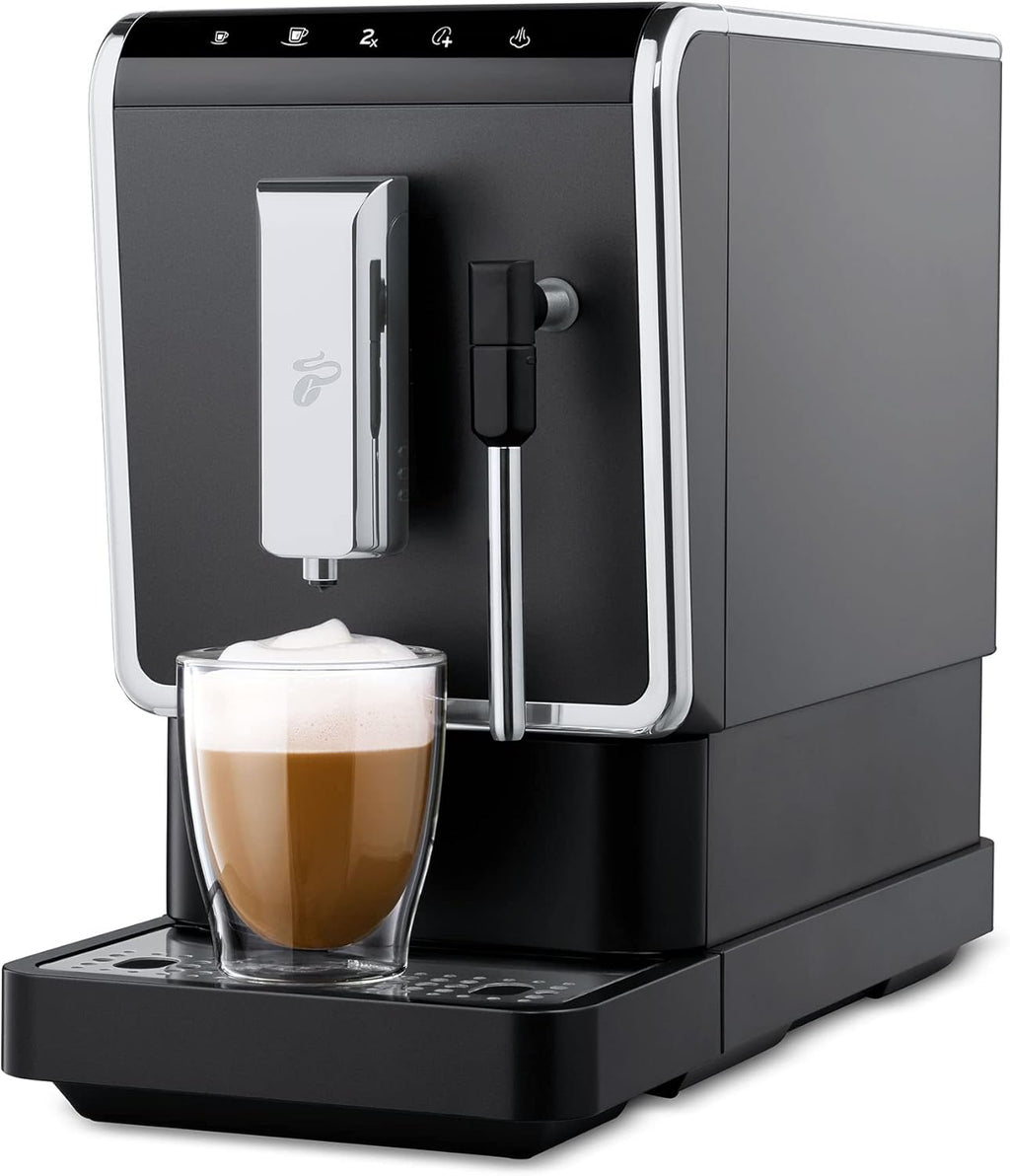 Tchibo Kaffeevollautomat Esperto Latte mit Milchaufschäumfunktion für Caffè Crema, Espresso und Milchspezialitäten, Anthrazit