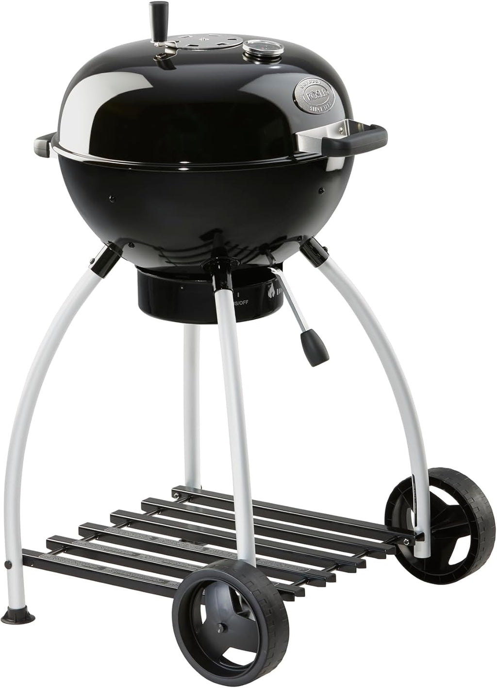 RÖSLE Holzkohle-Kugelgrill No.1 Sport F50, Hochwertiger Kohlegrill mit einstellbarer Luftzufuhr, Deckelscharnier, Deckelthermometer, stabiler Ablage, extra großer Grillfläche und Grillraum