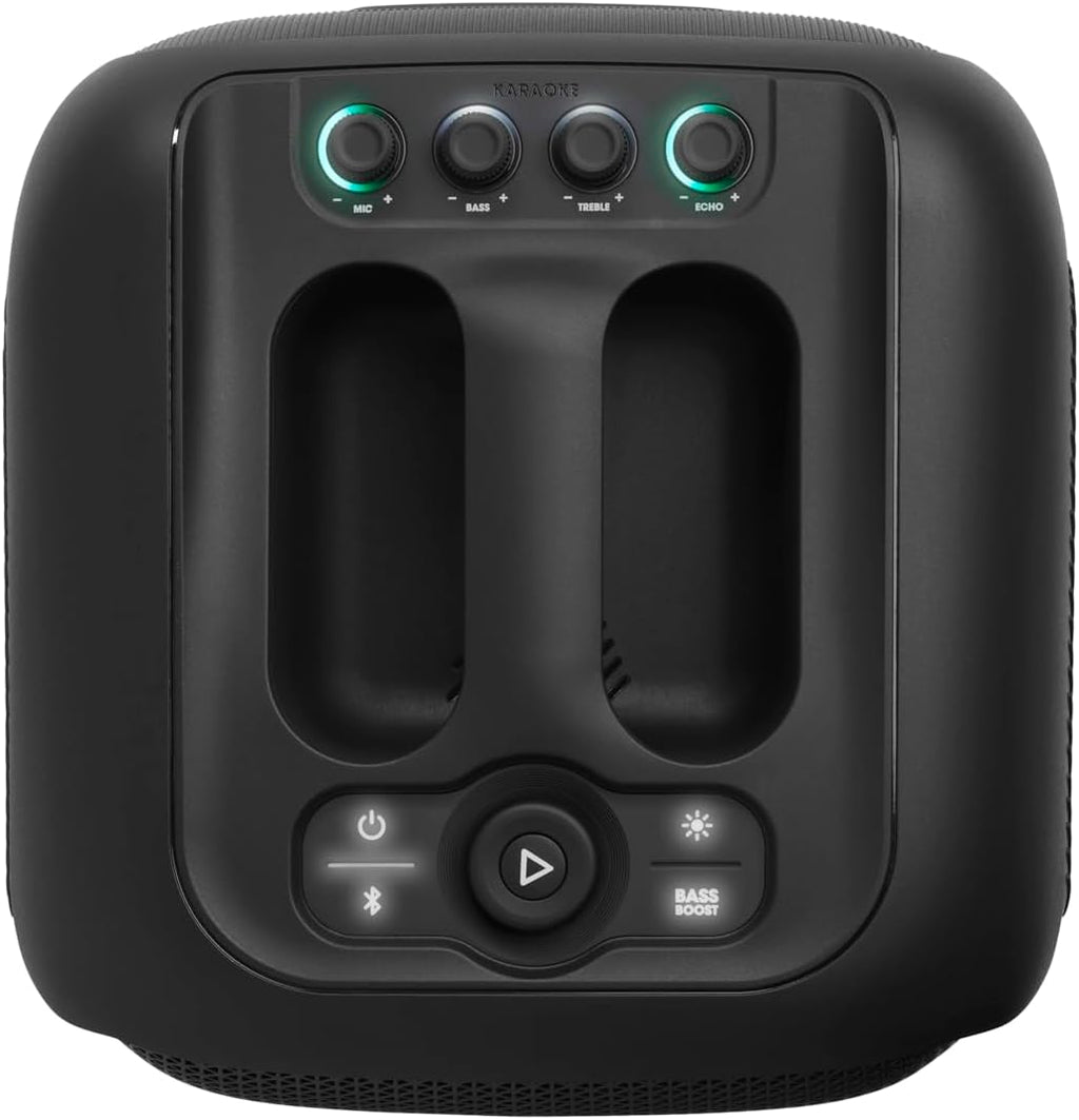 JBL PartyBox Encore – Tragbarer Party-Lautsprecher für drinnen und draußen – Mit eingebauten Lichtern, IPX4-Design und tiefem Bass – 10 Stunden Laufzeit – Schwarz