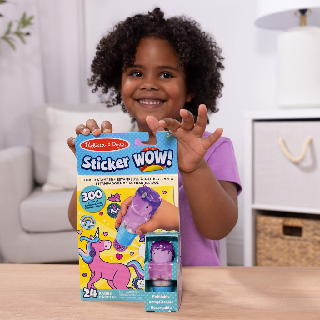 Sticker WOW!? Purple Unicorn Bundle: Activity Pad & Sticker Stamper + Mini Activity Pad and 200 Refill Stickers
