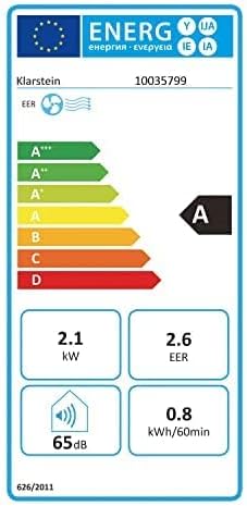 Klarstein Mobile Klimaanlage mit Abluftschlauch, 4-in-1 Klimagerät mit Ventilator, Luftentfeuchter & Nachtmodus, Kleine & Portable Klimaanlage für Wohnung & Büro, Niedriger Verbrauch, 9000 BTU