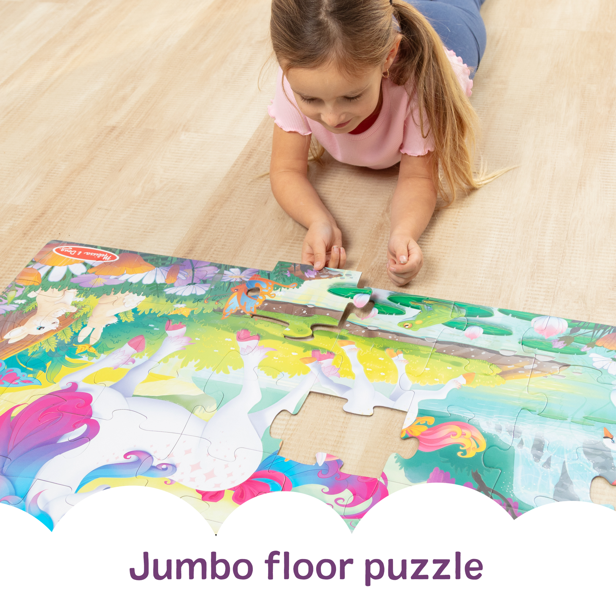 Glow-in-the-Dark Unicorn Floor Puzzle – 48 Pieces