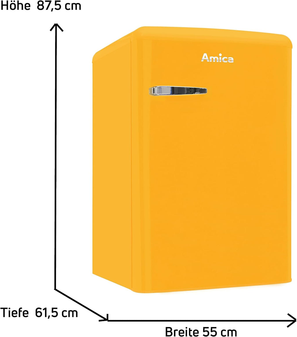Amica KGC 15632 T Retro Kühl-/Gefrierkombination / Ice Blue (Türkis) / 144cm (H) x 55cm (B) x 62cm (T) / Retro-Design / Kühlschrank mit Gefrierfach